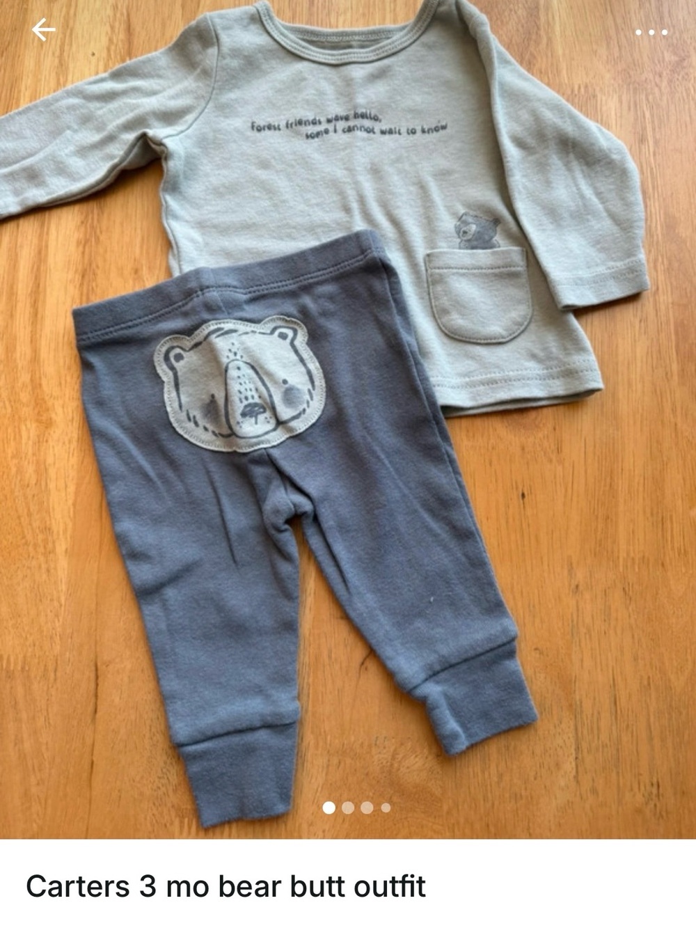Carter's Gray Bear Applique Joggers - Blue-Gray Pants